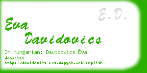 eva davidovics business card